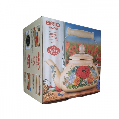 Ceainic din otel carbon emailat, 2.5 L, Flowers [1]