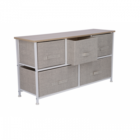 Comoda 5 sertare , 100 x 29 x 55 cm, Bej [1]