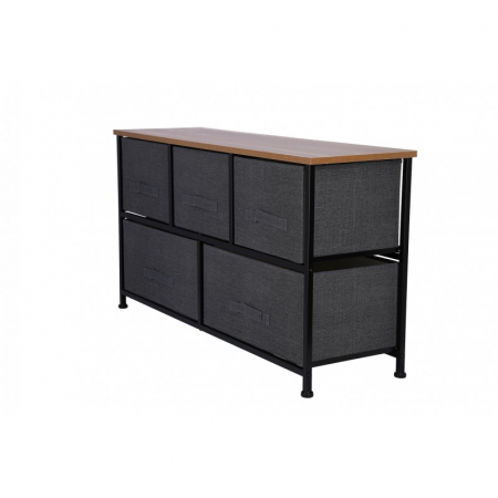 Comoda 5 sertare , 100 x 29 x 55 cm, Gri [2]
