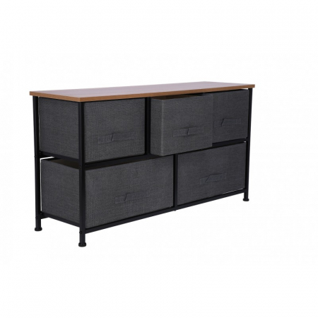 Comoda 5 sertare , 100 x 29 x 55 cm, Gri [0]