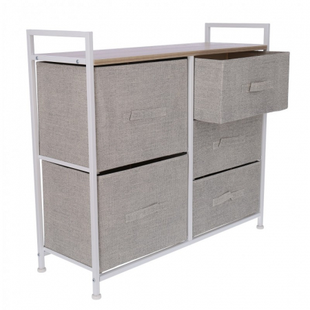 Comoda cu 5 sertare , 83 x 29 x 77 cm, Bej [0]