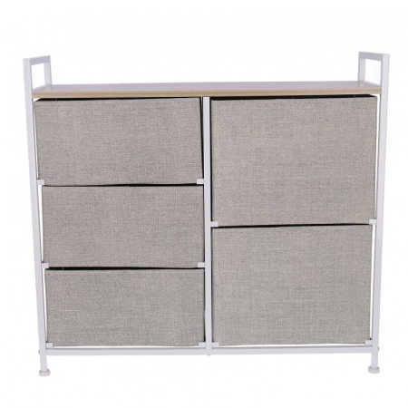 Comoda cu 5 sertare , 83 x 29 x 77 cm, Bej [5]