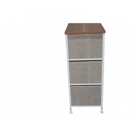 Comoda cu 7 sertare material textil, cadru metalic, blat MDF, 63.50 x 30 x 73 cm, Maro [3]