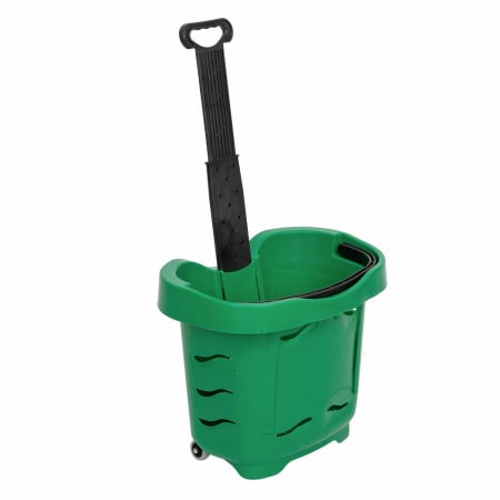 Cosuri cumparaturi - Cos de cumparaturi cu roti si maner 40 litri, Verde