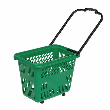 Cosuri cumparaturi - Cos de cumparaturi cu roti si maner 54 litri, Verde