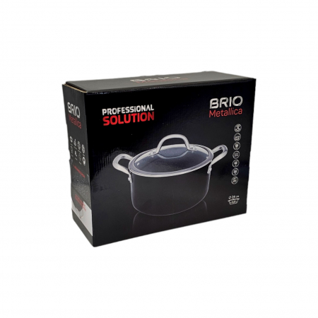 Cratita cu capac, profesionala, 4.70 L, BRIO METALLICA [4]