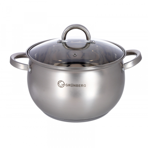 Cratita inox, cu capac sticla, 24 cm, 6.5L [0]