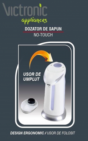 Dozator pentru sapun lichid sau gel dezinfectant, cu senzor, 400 ml [2]