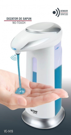 Dozator pentru sapun lichid sau gel dezinfectant, cu senzor, 400 ml [0]