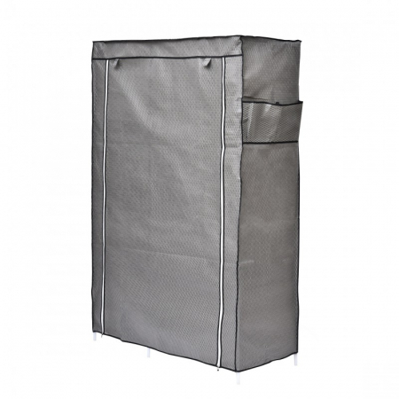 Dulap din material textil, cu structura metalica, 105 x 45 x 160 cm, Grunberg, gri [1]
