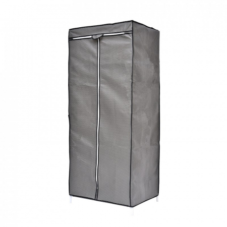 Dulap din material textil, cu structura metalica, 70 x 45 x 160 cm, Grunberg, gri [1]