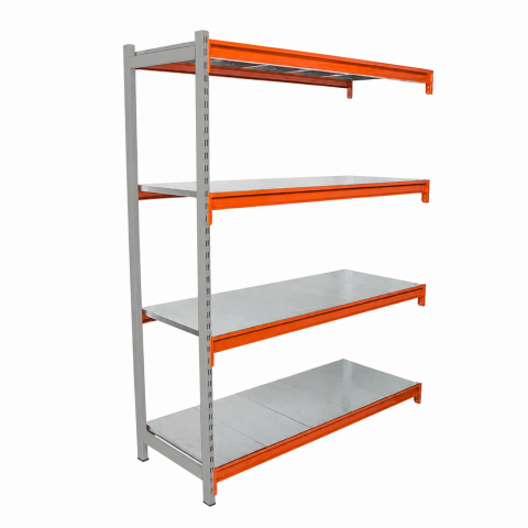 Rafturi metalice - Extensie Raft Metalic Depozit, 200x180x80 cm cu Polițe Metalice – 500 kg/Nivel