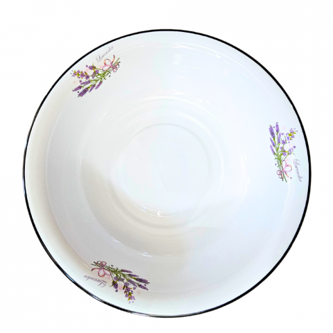 Lighean emailat Alb, decor Lavanda, 18 Litri [1]