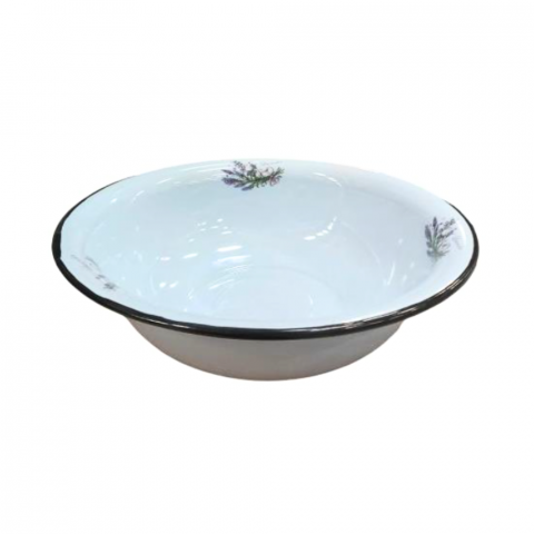 Vase emailate - Lighean emailat, decor Buchet lavanda, 9 Litri