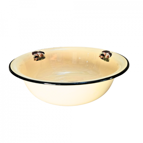 Vase emailate - Lighean emailat, decor Ciuperci de padure, 9 Litri