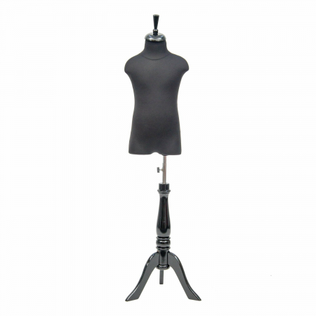 Copil - Manechin Croitorie Copil Bust Negru Picior Lemn Trepied Negru 6-8 Ani