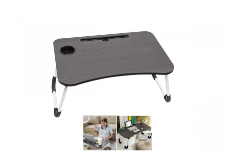 Masuta/Suport Multifunctionala, Pentru Laptop Sau Tableta, Din Metal Cu Blat MDF, 60x40x26 cm, Grunberg,Negru [0]