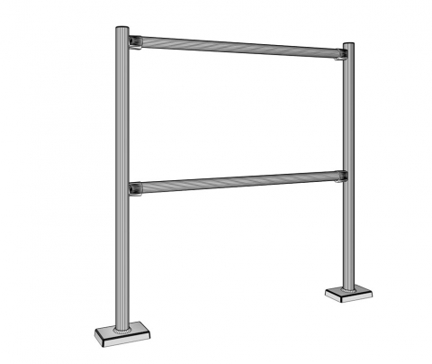 Montant Ø48, cromat cu 2 prinderi terminale, inaltime 112 cm [5]