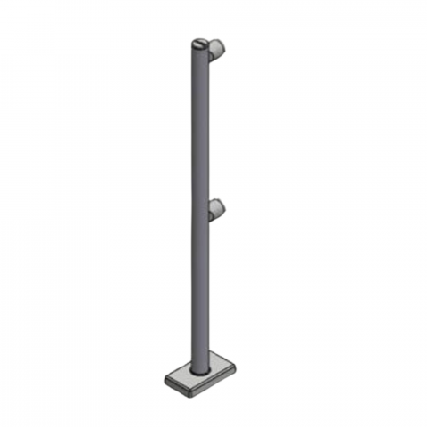 Dirijare trafic - Montant Ø48, cromat cu 2 prinderi terminale, inaltime 112 cm