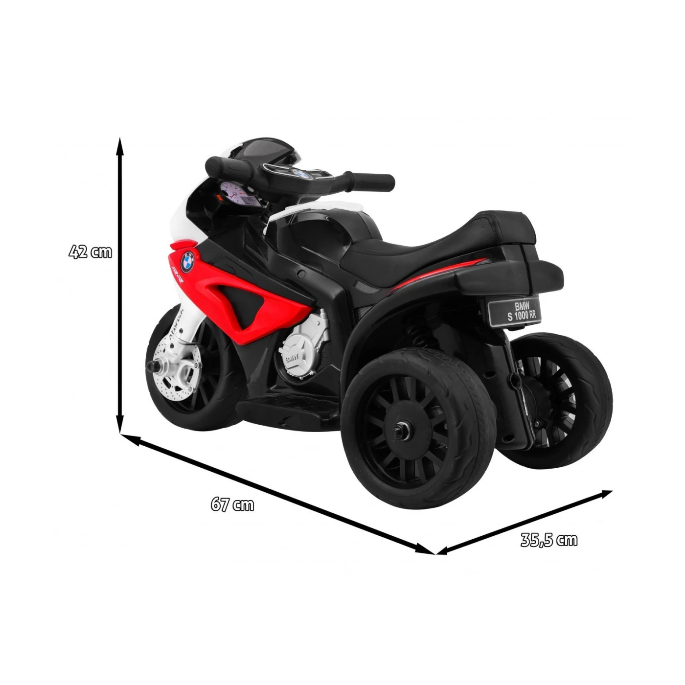 Motocicleta electrica pentru copii, BMW S1000 RR Mini, baterie 6V/4Ah și un motor de 6V/18000RPM, Rosu [1]
