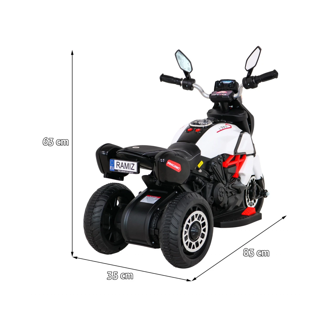 Motocicleta electrica pentru copii, Fast Tourist, baterie 6V/4.5Ah și un motor de 18W, Alb [1]