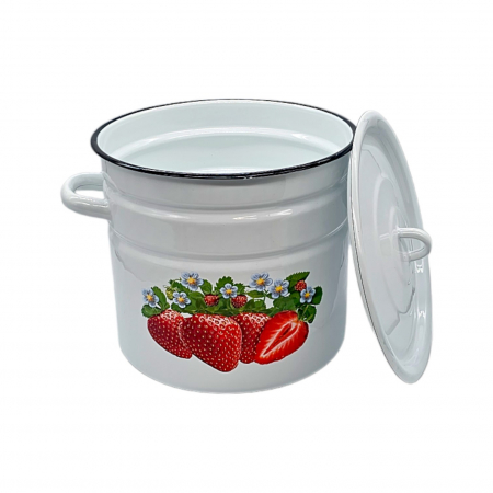 Oala emailata, cu capac, 12 L, Capsuni [0]