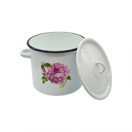 Oala emailata, cu capac, 7 L, Laura [0]