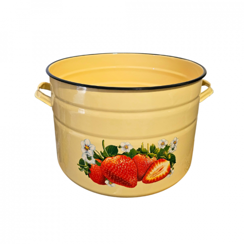 Oala emailata cu decor Capsuni, 45 litri [2]