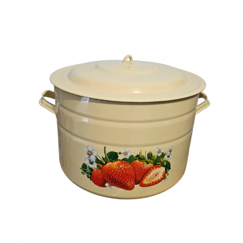 Oala emailata cu decor Capsuni, 45 litri [3]