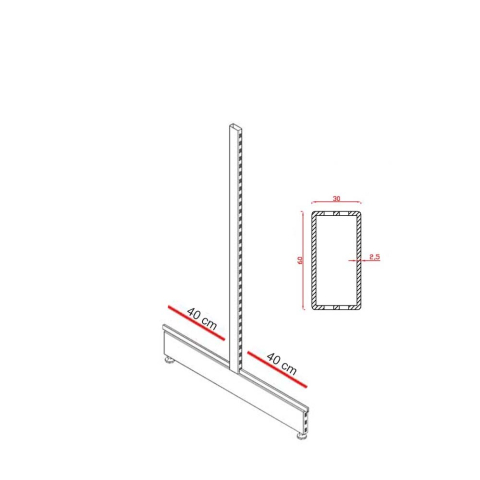 Picior Raft Metalic Gondola Magazin 140 x 40