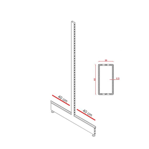 Picior Raft Metalic Gondola Magazin 180 x 40
