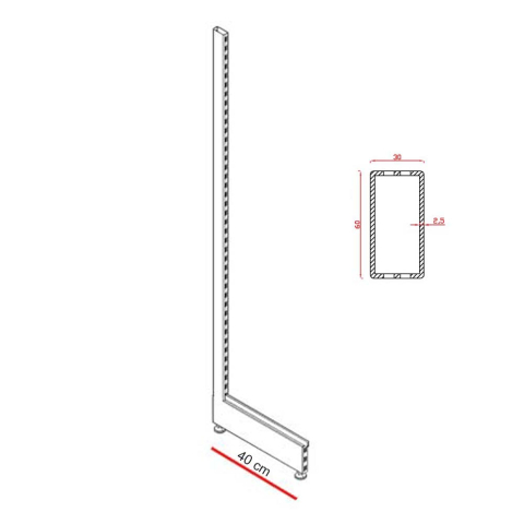 Rafturi metalice - Picior Raft Metalic Magazin 220 x 40