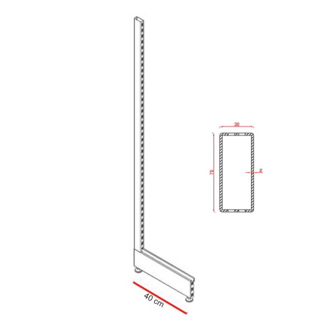 Picior Raft Metalic Magazin 225 x 40 [0]