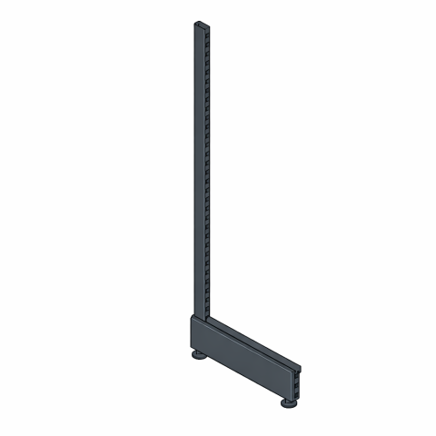 Rafturi metalice de perete - Picior Raft Metalic Magazin 225 x 50, gri antracit