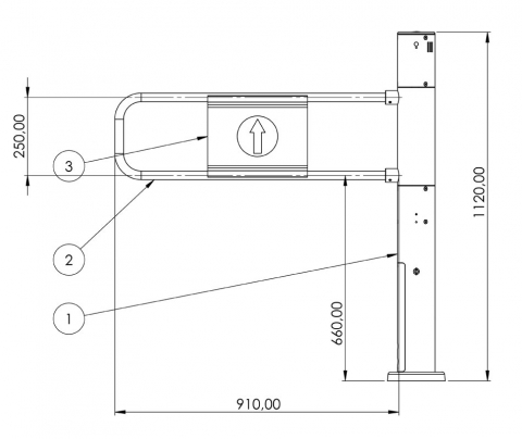 Poarta acces spatii comerciale, sistem deschidere automata tip Radar, Bidirectionala [3]