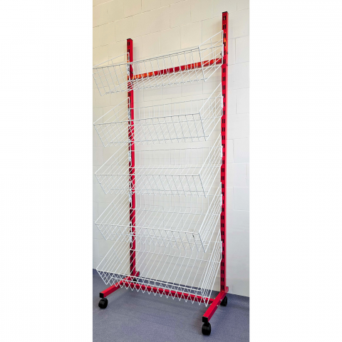 Stendere imbracaminte - Raft cu 5 cosuri pentru magazin, inaltime 180 cm