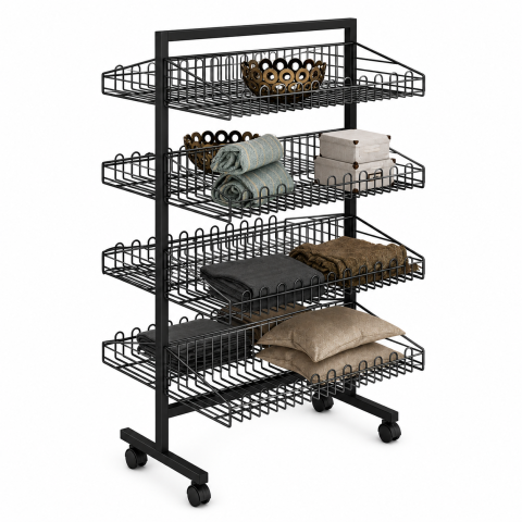 Cosuri expunere - Raft cu 8 cosuri, depozitare si prezentare, latime 75 cm