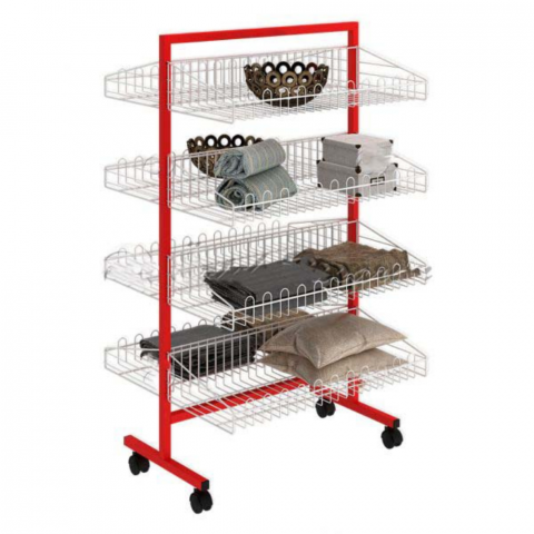 Cosuri expunere - Raft cu 8 cosuri, depozitare si prezentare, latime 75 cm