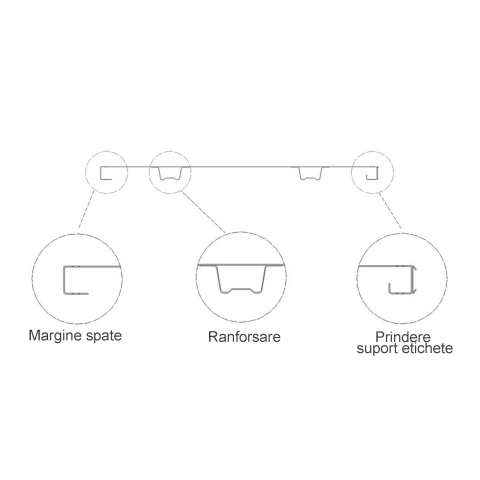 Raft metalic de magazin 100 x 225 cm, baza si 4 polite, Alb cu Transparent [2]