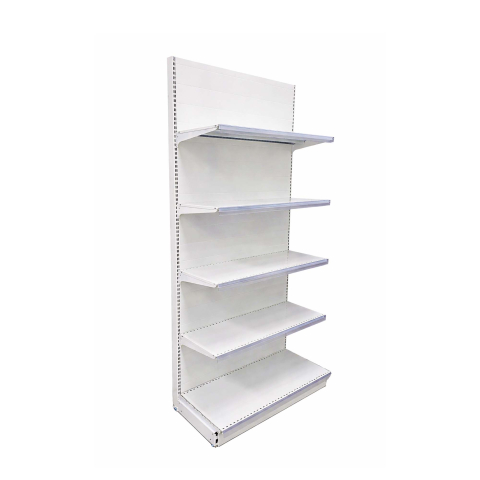 Raft metalic de magazin 100 x 225 cm, baza si 4 polite, Alb cu Transparent [0]