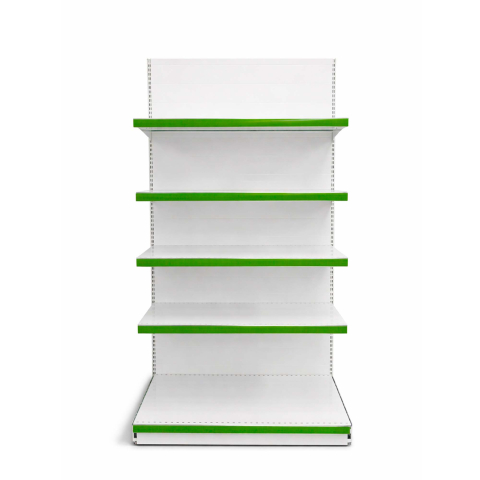 Raft metalic de magazin 100 x 225 cm, baza si 4 polite, alb cu verde [1]