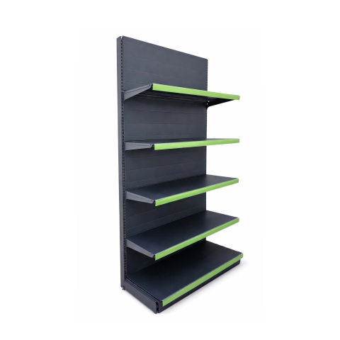 Rafturi metalice de perete - Raft metalic de magazin 100 x 225 cm, baza si 4 polite, antracit cu verde