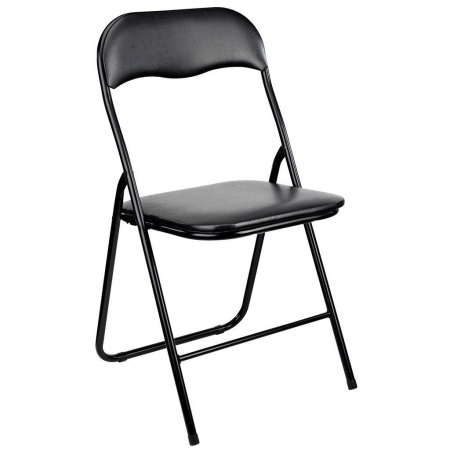Scaun pliabil, cu cadru metalic, tapitat cu piele sintetica, 44x45x79 cm [0]