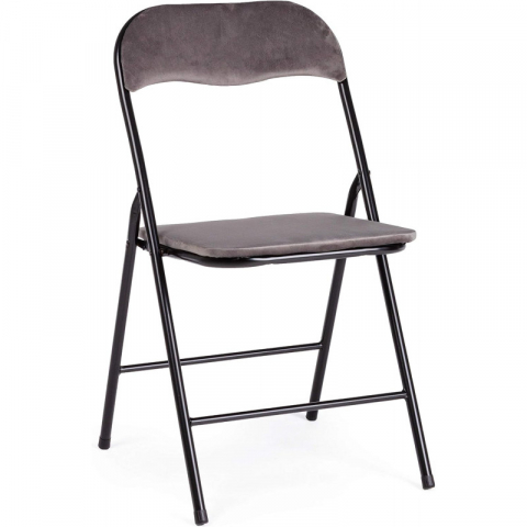 Scaun pliabil, cu cadru metalic, tapitat cu piele sintetica, 44x45x79 cm, Grunberg Z28 (maro) [0]