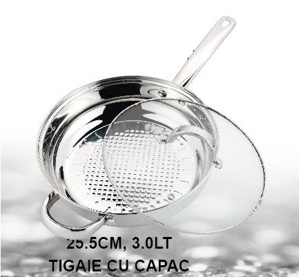 Set 12 piese , 6 vase din inox, compatibile cu plita cu inductie, cu capace din sticla, Grunberg GR2441 [4]