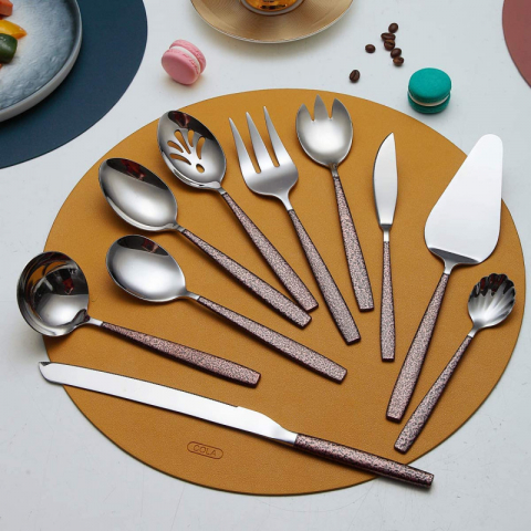 Set tacamuri 10 piese argintii/maro din inox , Berglander [1]