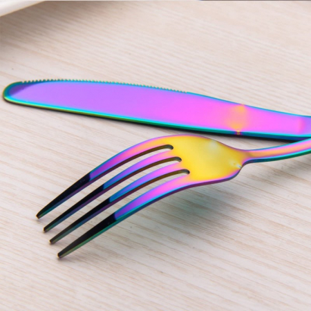 Set tacamuri din inox 30 piese, Curcubeu auriu [1]