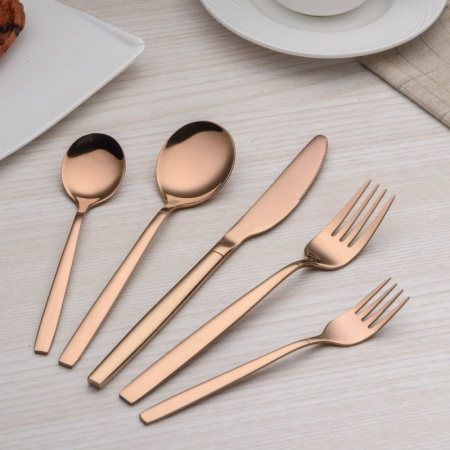 Set tacamuri din inox 30 piese, Roz auriu [1]