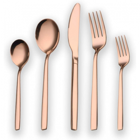 Set tacamuri din inox 30 piese, Roz auriu [0]