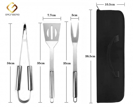 Set ustensile din inox, pentru gratar, 3 piese [1]